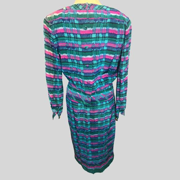 1980s Vintage Two Piece Set 100% Silk - Picture 3 of 7